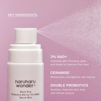 Haruharu Wonder Black Rice Probiotics Barrier 2% NAD + Serum Mist 80ml